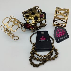 New Set of 4 Paparazzi Cuff Stretch Statement Fashion Bracelets Lot